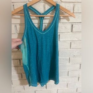 LULULEMON teal racerback tank. Adorned in affirmations. EUC no flaws